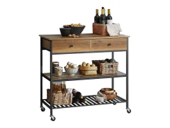 Carro de Cocina Carrito de Servir Multiusos con 2 Estantes y 2 Cajones 100 x 45 x 93 cm FKW112-PF SoBuy ES
