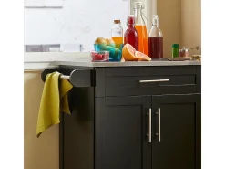 Carro de Cocina Carrito de Servir Multiusos Estantería con puerta y cajón Tablero de acero inoxidable 83 x 46 x 90 cm Negro FKW110-SCH SoBuy ES