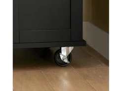 Carro de Cocina Carrito de Servir Multiusos Estantería con puerta y cajón Tablero de acero inoxidable 83 x 46 x 90 cm Negro FKW110-SCH SoBuy ES