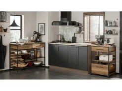 Carro de Cocina con 1 cajón móvil Carrito de Servir Multiusos con 1 Estante y 2 Cajones 60 x 45 x 90 cm FKW118-PF SoBuy ES