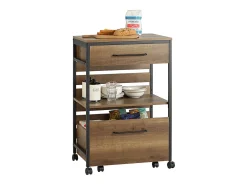 Carro de Cocina con 1 cajón móvil Carrito de Servir Multiusos con 1 Estante y 2 Cajones 60 x 45 x 90 cm FKW118-PF SoBuy ES
