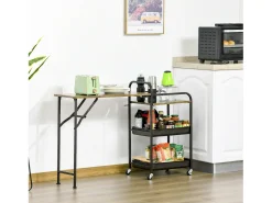 Carro de cocina marrón rústico 118x36.5x82 cm HOMCOM