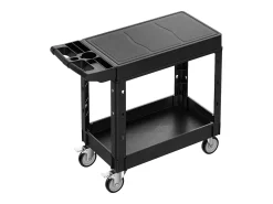 Carro de Servicio SucceBuy Carro Utilitario con Ruedas de Plástico Resistente de 2 Niveles con Ruedas Giratorias de 360° (2 con Frenos), 1015 x 450 x 850 mm