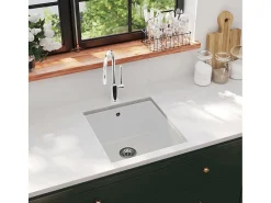 Catherine Fregadero de cocina con un seno granito blanco