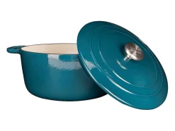 Cazuela de hierro fundido esmaltado COSY & TRENDY FONTESTIC Ø28 cm 6,15 L para todo tipo de fuegos, inducción Azul profundo