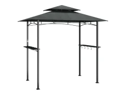 Cenador barbacoa estante lateral acero antracita 240x150x243 cm ES671323