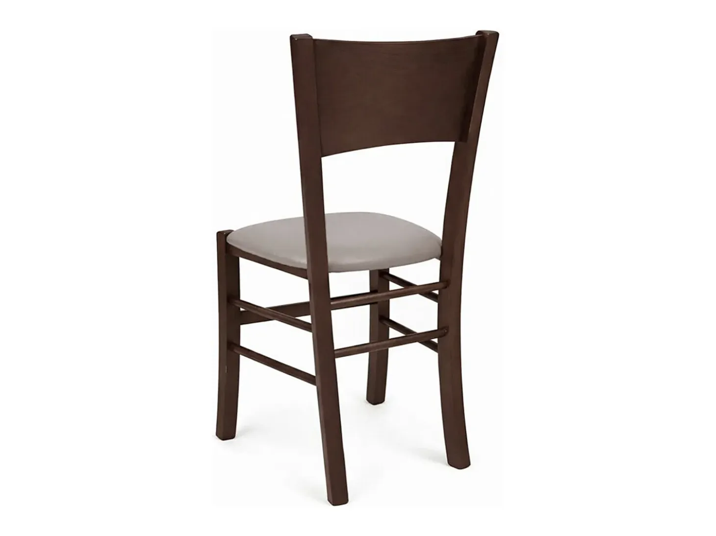 Chaise de salle à manger Lucy en noyer foncé avec assise rembourrée gris tourterelle
