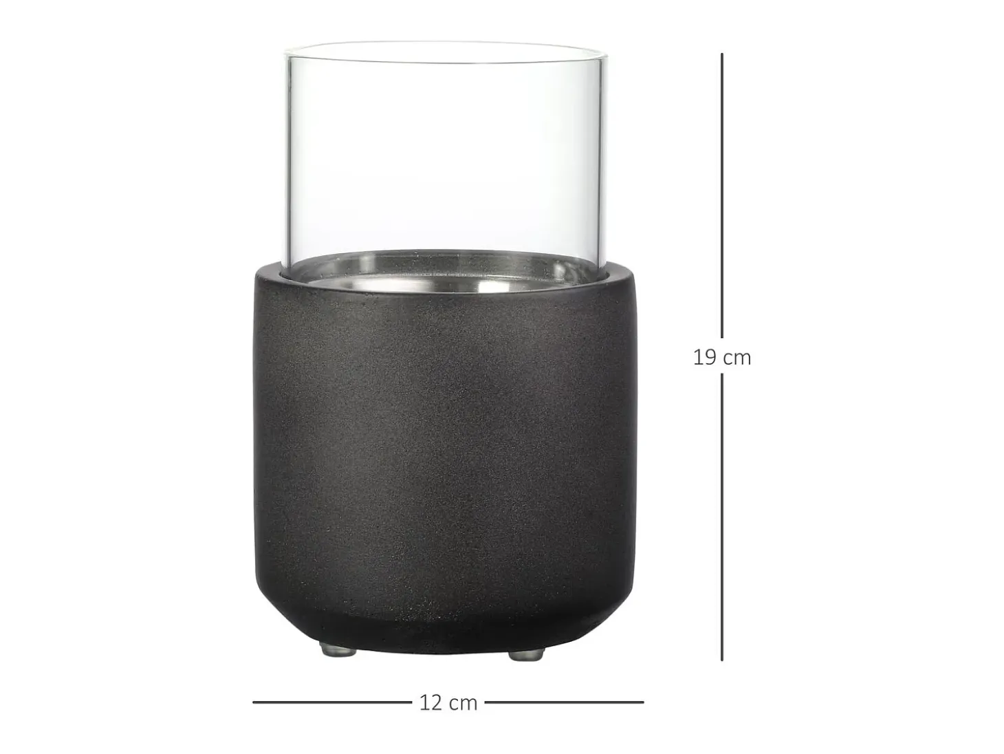 Chimenea de bioetanol Abeto Homcom sobremesa capacidad 0.4L gris 19xØ12 cm