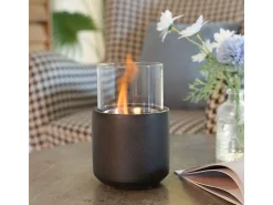 Chimenea de bioetanol Abeto Homcom sobremesa capacidad 0.4L gris 19xØ12 cm