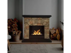 Chimenea de bioetanol Biochimenea de suelo Belluno efecto piedra artificial L105xD38xH100