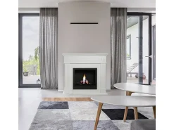 Chimenea de bioetanol biochimenea de suelo Cambridge en madera Blanco 110x37x102h