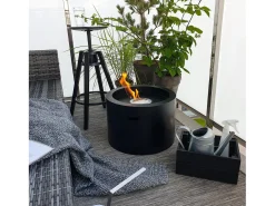 Chimenea de bioetanol brasero redonda de jardín para exterior interior RODI Negro d.47.5
