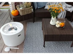 Chimenea de bioetanol brasero redonda de jardín para exterior interior RODI Blanco d.47,5