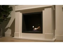 Chimenea de bioetanol Cambridge, biochimenea de suelo, madera negra, 110x37x102h
