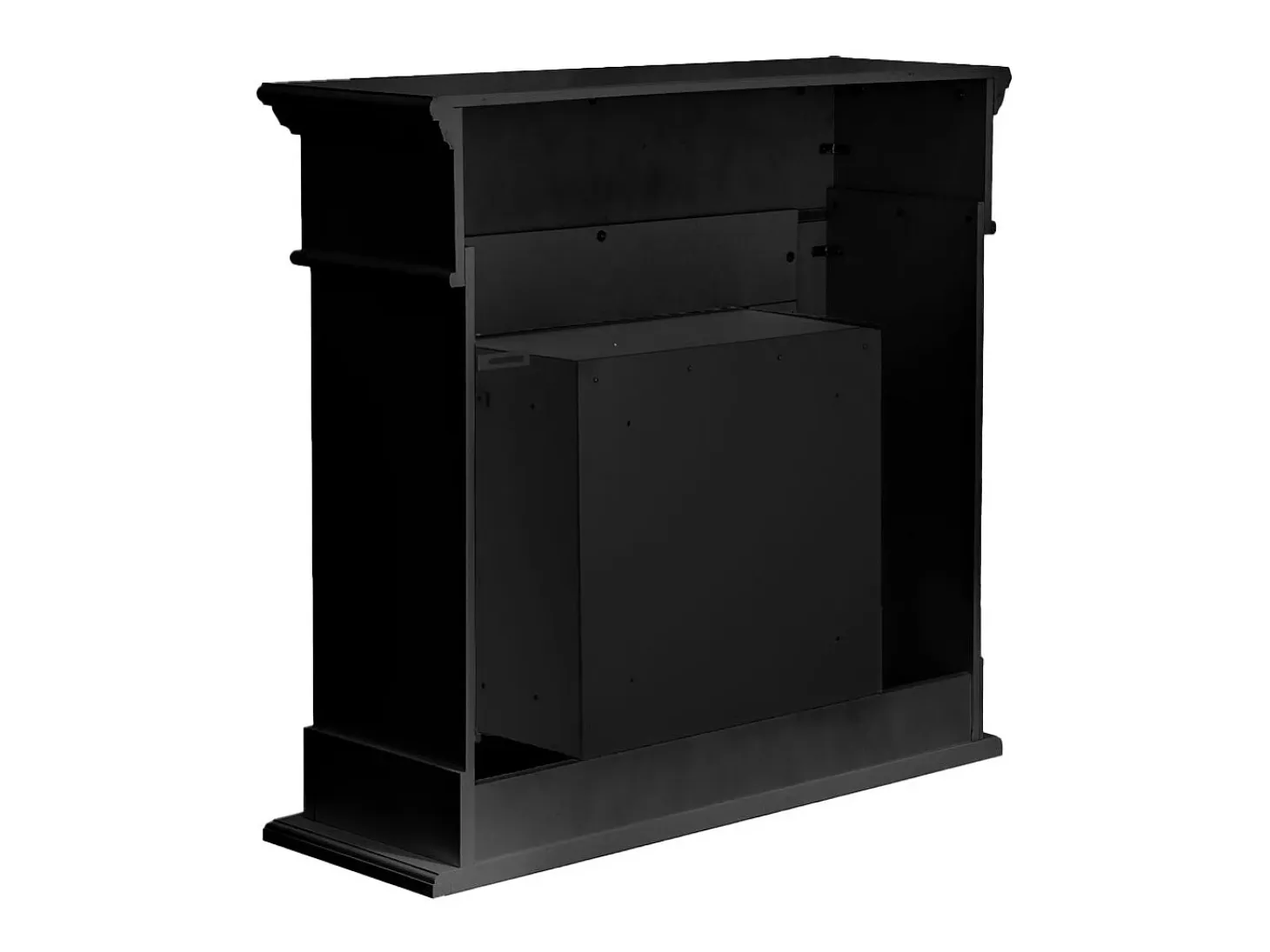 Chimenea de bioetanol Cambridge, biochimenea de suelo, madera negra, 110x37x102h