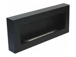 Chimenea de bioetanol de pared Siena Black (largo 90 x fondo 12 x alto 40 cm)
