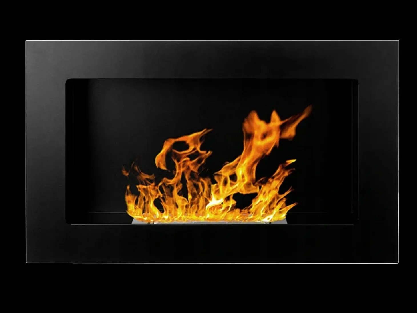 Chimenea de bioetanol de pared o empotrada Pisa Black L 65 x P 12 x H 40