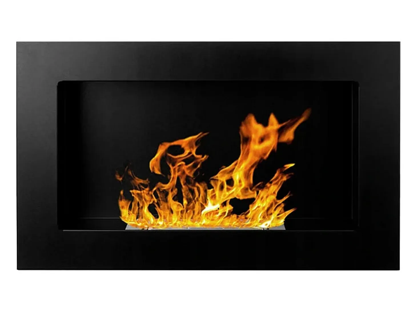 Chimenea de bioetanol de pared o empotrada Pisa Black L 65 x P 12 x H 40