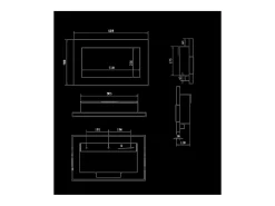 Chimenea de bioetanol de pared o empotrada Pisa Black L 65 x P 12 x H 40
