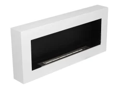 Chimenea de bioetanol de pared blanca Siena, L 90 x P 12 x H 40