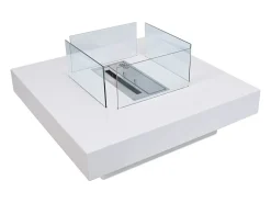 Chimenea de bioetanol de suelo Panarea White 70x70x35 para interior/exterior