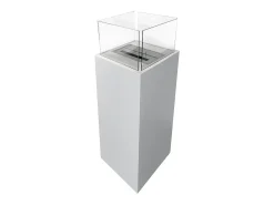 Chimenea de bioetanol de suelo para uso interior y exterior Ischia Blanco 40x40x115