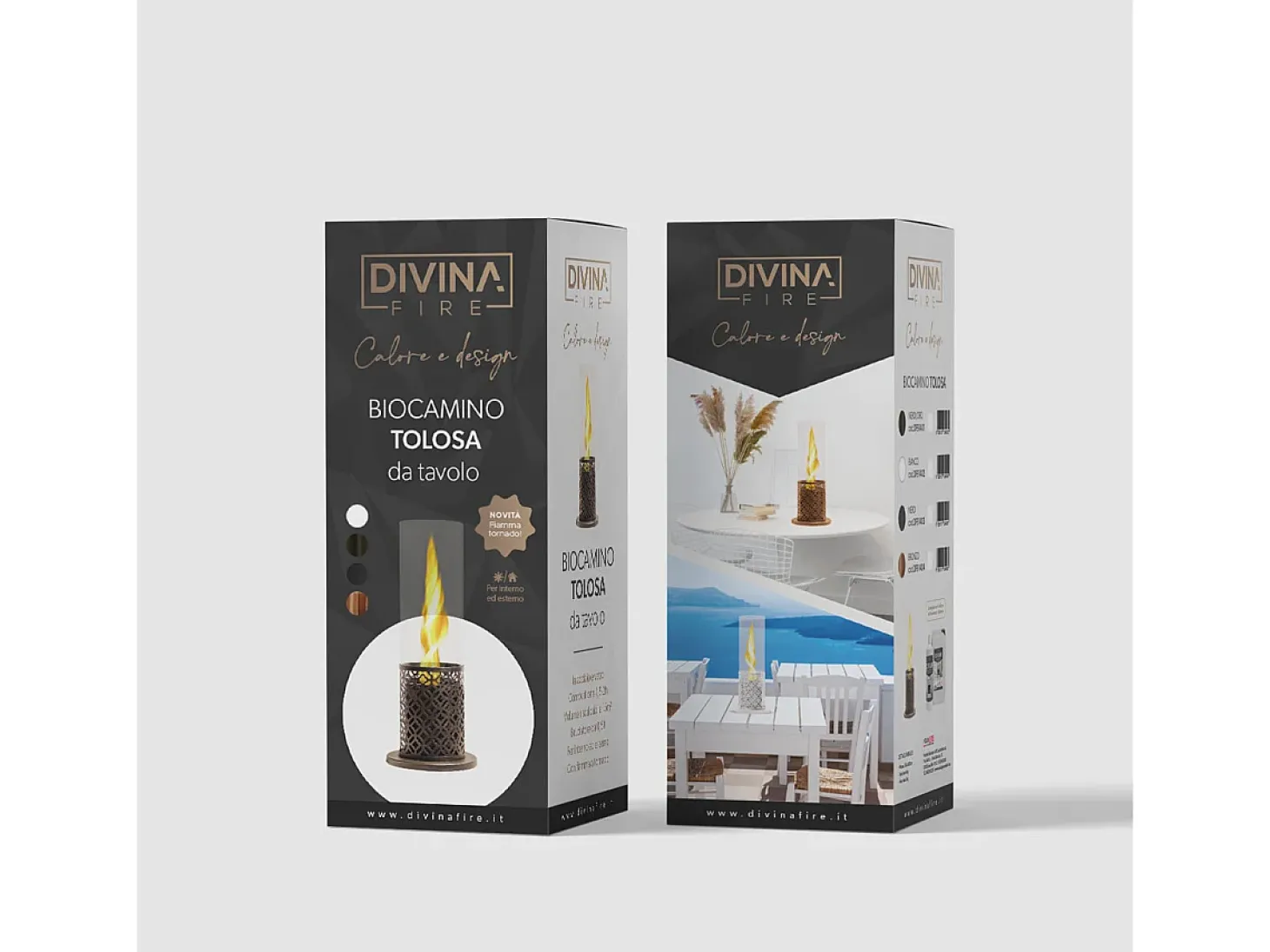 Chimenea de bioetanol de sobremesa TOLOSA Black Gold D20 x H49,5 interior exterior