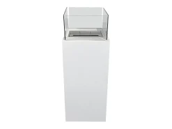Chimenea de bioetanol de suelo para interior y exterior Ischia White 40x40x115