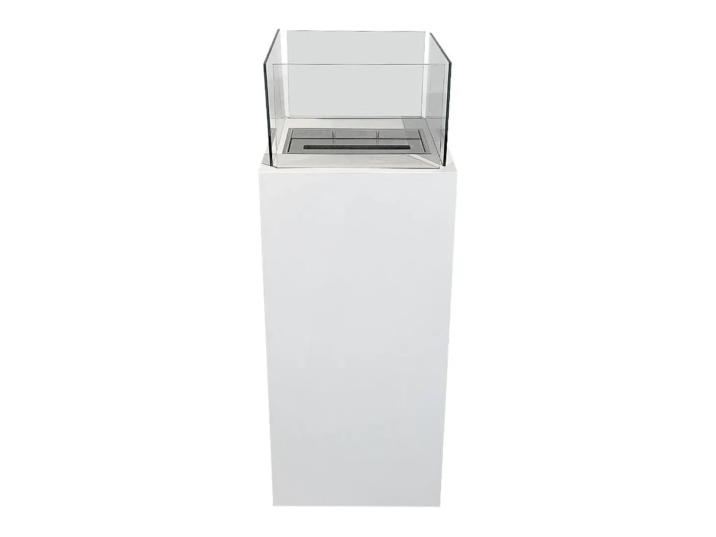 Chimenea de bioetanol de suelo para interior y exterior Ischia White 40x40x115