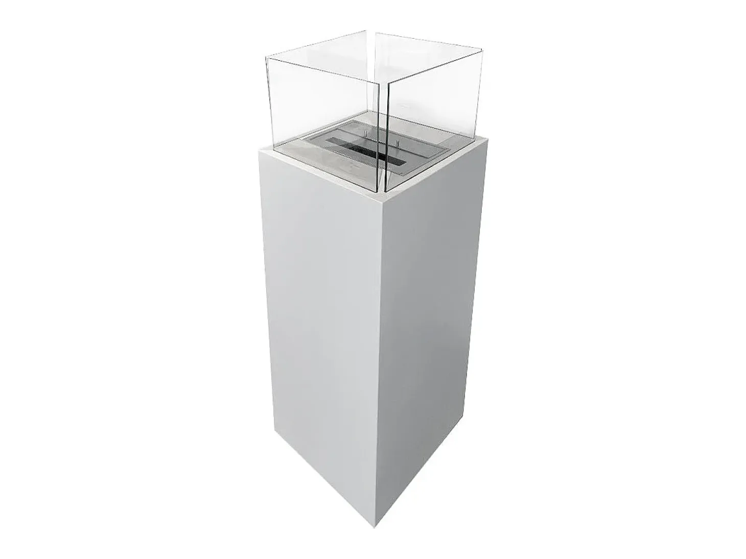 Chimenea de bioetanol de suelo para interior y exterior Ischia White 40x40x115