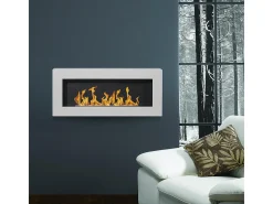 Chimenea de bioetanol de pared blanca Siena, L 90 x P 12 x H 40