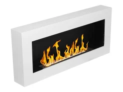 Chimenea de bioetanol de pared blanca Siena, L 90 x P 12 x H 40