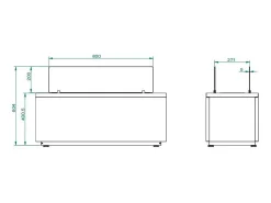 Chimenea de bioetanol de pie para interior/exterior CARAVAGGIO blanca (L100xP40xH40 cm)