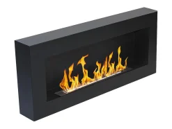 Chimenea de bioetanol de pared Siena Black, L 90 x P 12 x H 40