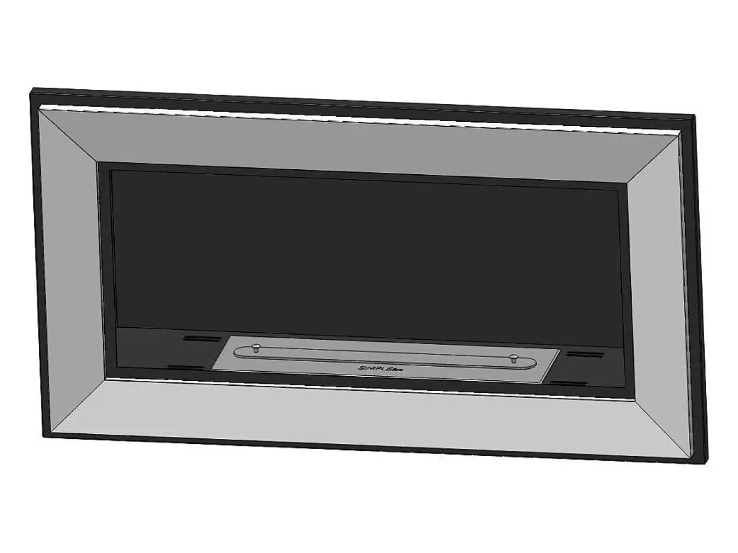 Chimenea de bioetanol empotrada Frame 900 SimpleFire blanca con cristal