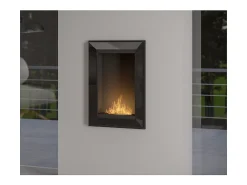 Chimenea de bioetanol empotrada Frame 550 SimpleFire con cristal - Negro mate