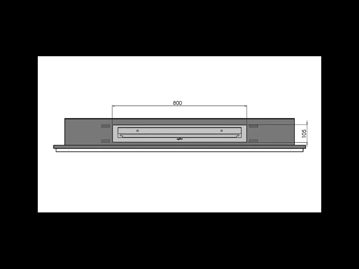 Chimenea de bioetanol empotrada Frame 1500 SimpleFire con cristal negro