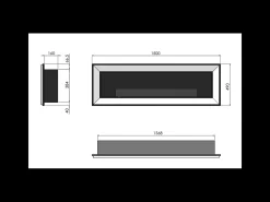 Chimenea de bioetanol empotrada Frame 1500 SimpleFire con cristal negro