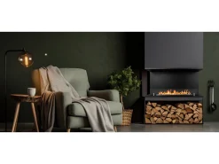 Chimenea de bioetanol empotrada TREVI 90, 3 lados, 3 lados abiertos, 90x45 cm
