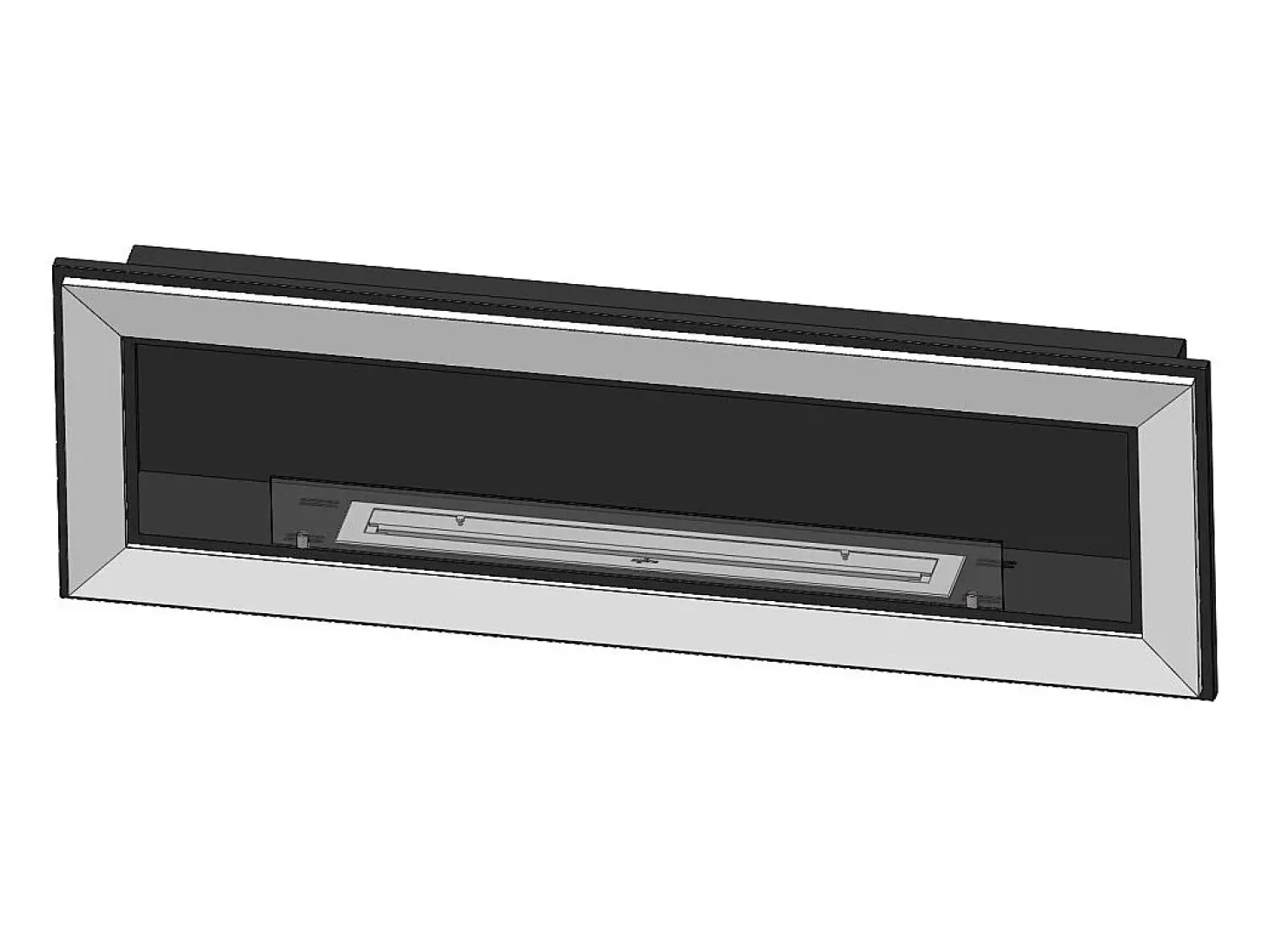 Chimenea de bioetanol empotrada Frame 1500 SimpleFire con cristal - Negro mate