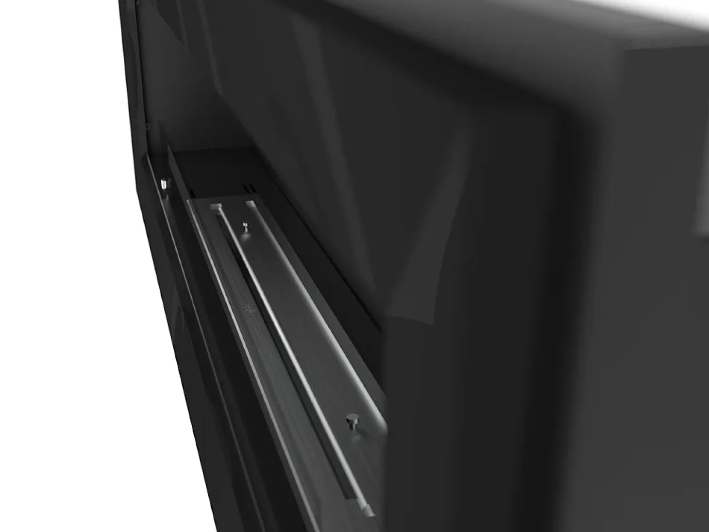Chimenea de bioetanol empotrada Frame 1500 SimpleFire con cristal - Negro mate