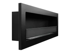 Chimenea de bioetanol empotrada de pared LIVORNO 120 negra 120x40