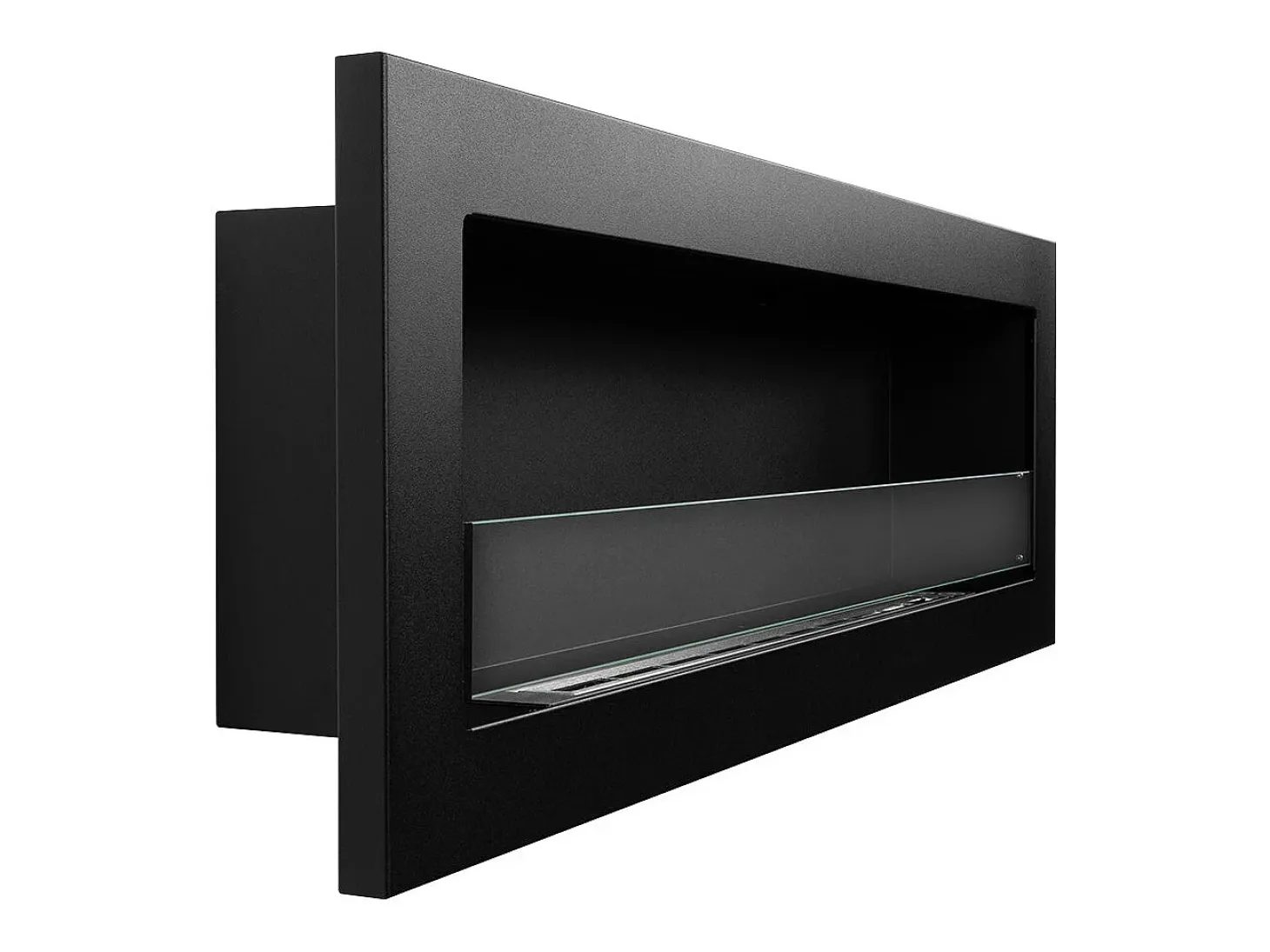 Chimenea de bioetanol empotrada de pared LIVORNO 120 negra 120x40