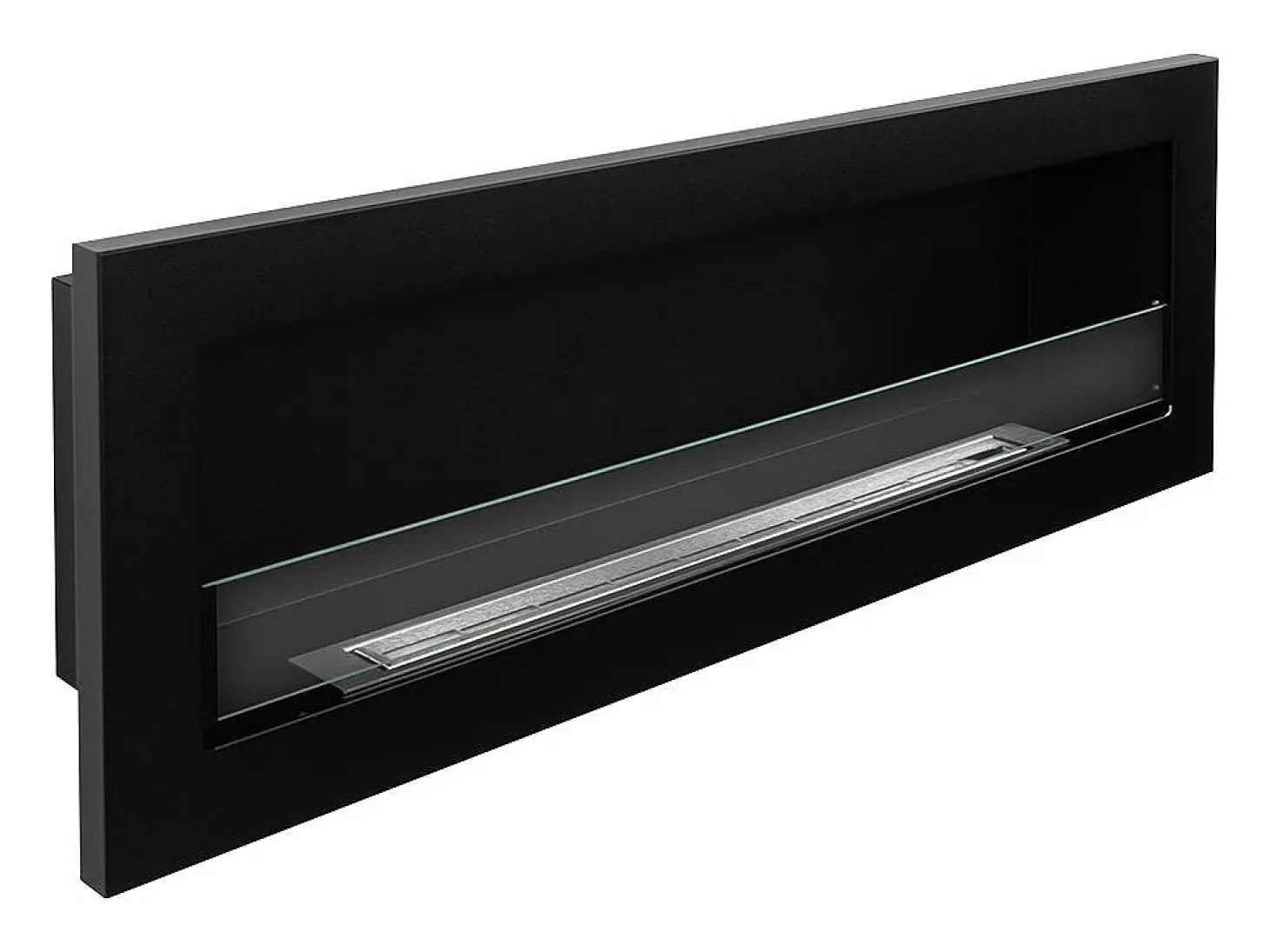 Chimenea de bioetanol empotrada de pared LIVORNO 120 negra 120x40