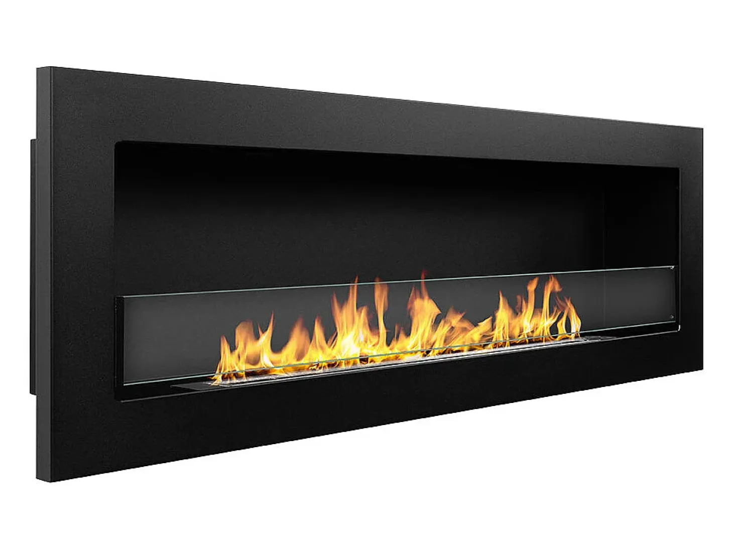 Chimenea de bioetanol empotrada de pared LIVORNO 120 negra 120x40