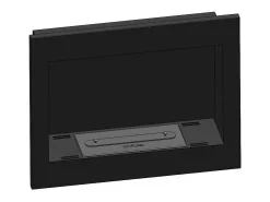 Chimenea de bioetanol Frame 600, color negro mate, empotrada en pared, sin cristal