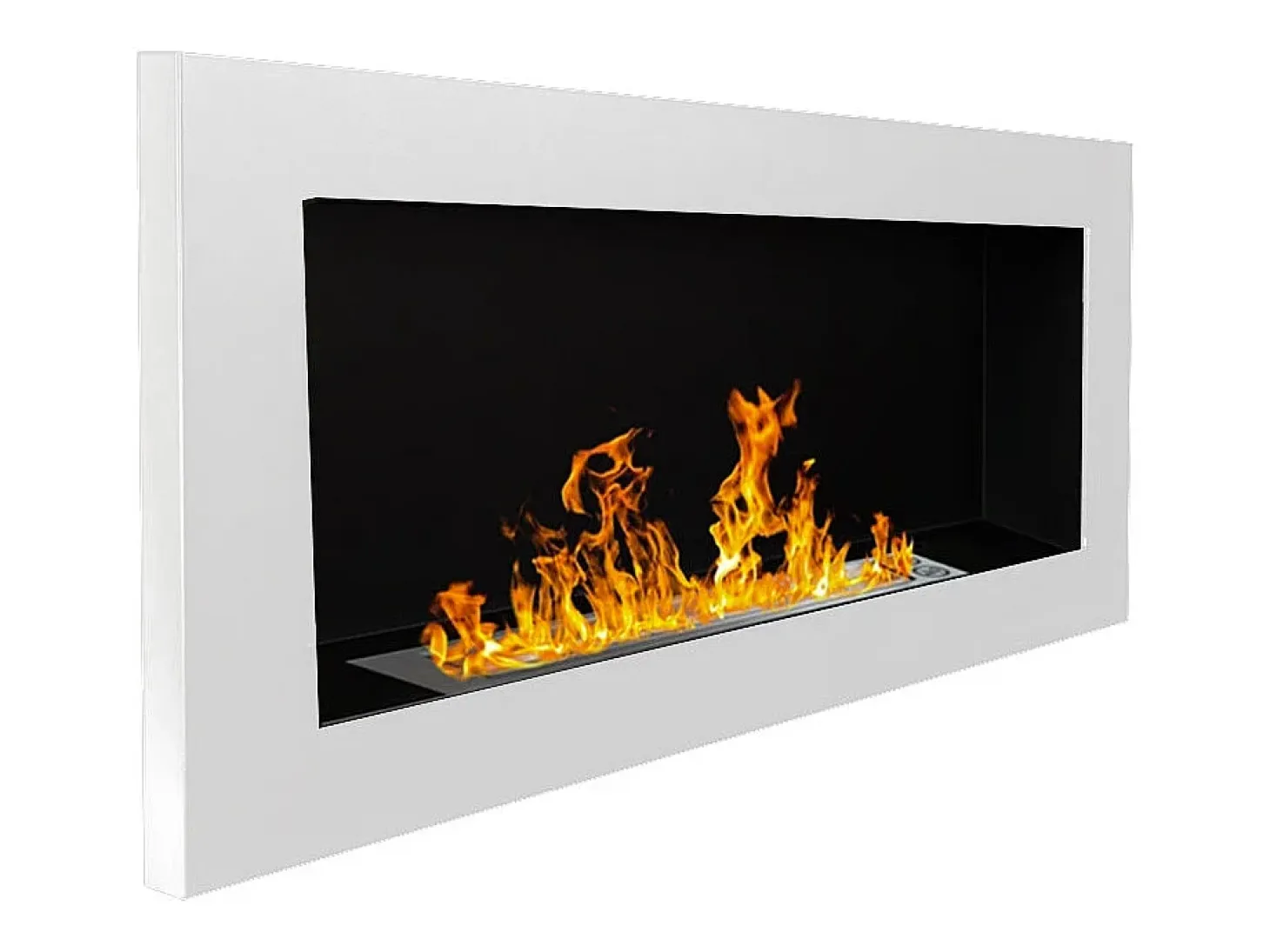 Chimenea de bioetanol Lucca White para pared o empotrada, L 90 x P 12 x H 40