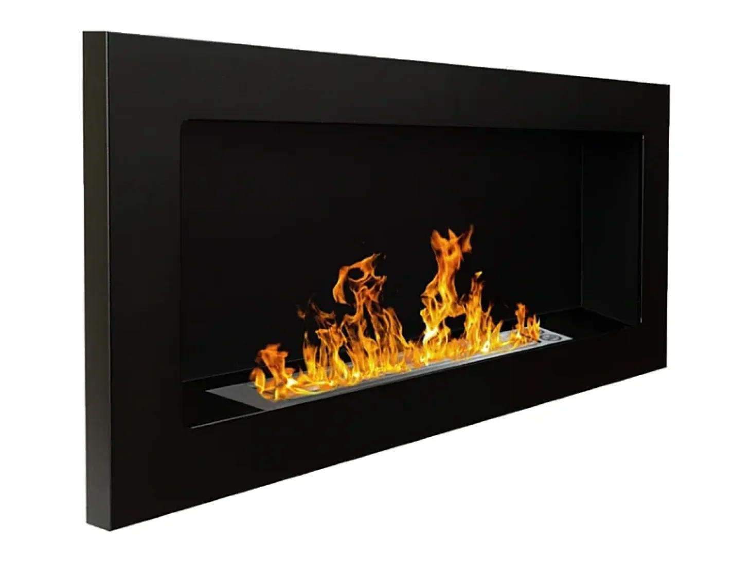 Chimenea de bioetanol Lucca Black de pared o empotrada L 90 x P 12 x H 40