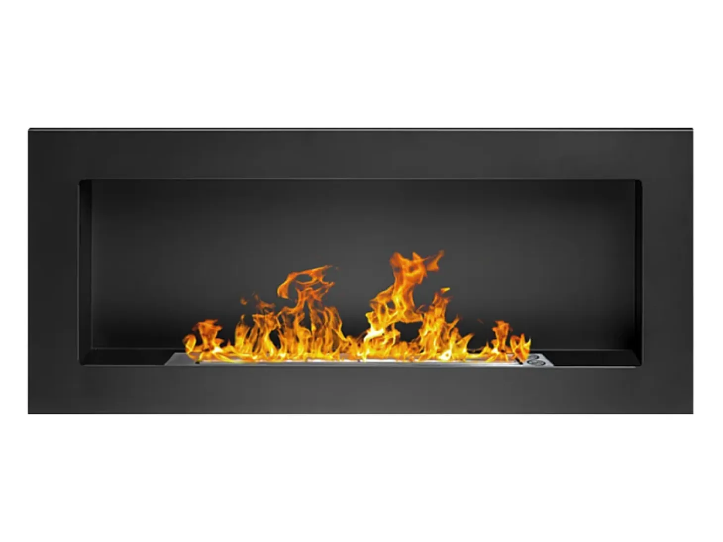 Chimenea de bioetanol Lucca Black de pared o empotrada L 90 x P 12 x H 40