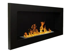 Chimenea de bioetanol Lucca Black de pared o empotrada L 90 x P 12 x H 40